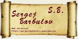 Sergej Barbulov vizit kartica